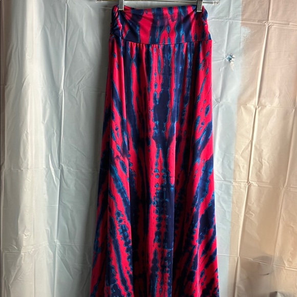 Signature Studio A-Line Maxi Skirt in Blue and Pink Tie Dye for Casual Wear - Picture 1 of 6